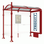 ABRI BUS PROVINCE 2.50M CAISSON 1 BARDAGE CITY ROUGE 3004 - PROCITY