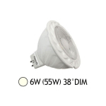 MIIDEX LIGHTING - AMPOULE LED GU5.3 6W 38° DIMMABLE ® BLANC-NEUTRE-4000K - DIMMABLE