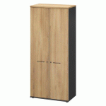 ARMOIRE PORTES BATTANTES QUARTA PLUS CHÊNE L 80 CM