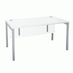 BUREAU DROIT SQUADRA L 140 X P 80 CM PLATEAU BLANC PIÈTEMENT ALUMINIUM