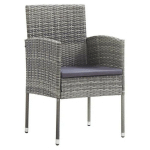 LES TENDANCES - CHAISE DE JARDIN TISSU ET RÉSINE TRESSÉE GRIS REMIM - LOT DE 2