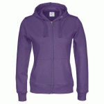 COTTOVER SWEATSHIRT À CAPUCHE FULL ZIP FEMME - CERTIFIÉ GOTS VIOLET - TAILLE XS