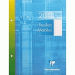 FEUILLES MOBILES CLAIREFONTAINE SEYES  - 200 PAGES - 17 X 22 CM - PERFORATION 2 TROUS - BLANC