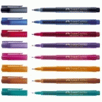 FABER-CASTELL FINELINER BROADPEN 1554, VIOLET - LOT DE 13