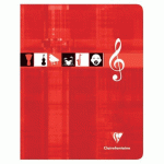 LOT DE 6 - CAHIER MUSIQUE & CHANT PIQUÉ 17X22 CM 56 PAGES GRANDS CARREAUX - ASSORTIS