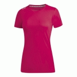 T-SHIRT RUNNING MANCHES COURTES FEMME - JAKO - RUN 20 ROSE