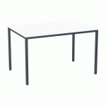 TABLE À MANGER VERSYS AVEC BASE ANTHRACITE RAL 7016 120 X 80 X 743 CM BLANC