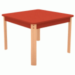 TABLE ERGO CARRÉE T6 - ROUGE/HÊTRE - MANUTAN COLLECTIVITÉS