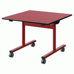 TABLE MALIBU RAB. 80X80 T3 DL ST ROUGE U321/NOIR ROUGE 3020