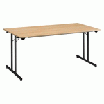 TABLE PLIANTE MULTI-USAGES L 160 X P 80 CM CHÊNE CLAIR / ANTHRACITE