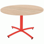 TABLE TIM Ø 120 CM T1 - PC - PLAT STRAT ABS - ACACIA/ROUGE 3020 - RODET