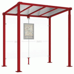 ABRI BUS MILAN 2.50 M SANS BARDAGES LATÉRAUX - ROUGE 3004 - PROCITY