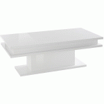 TABLE BASSE BLANCHE 100X55CM SALON MODERNE DESIGN LITTLE BIG COULEUR: BLANC BRILLANT