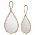 ATMOSPHERA - LOT DE 2 MIROIRS MURAUX CARMEN 18CM BEIGE