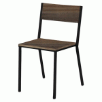 CHAISE TORONTO ASS/DOS PIN VIEILLI FONCÉ / ACIER NOIR - JAYSO