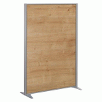 CLOISON B-ZEN BOIS CADRE GRIS ARGENT L 122 X H 180 CM SANS PIÈTEMENT CHÊNE NATUREL