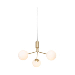 QAZQA - COBY - SUSPENSION - 3 LUMIÈRE - Ø 44.5 CM - DORÉ/LAITON - ART DECO - ÉCLAIRAGE INTÉRIEUR - SALON I CHAMBRE I CUISINE I SALLE À MANGER