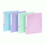 LOT DE 25 - CHEMISE À ÉLASTIQUES 3 RABATS - 17 X 22 CM - RAINBOW PASTEL VIQUEL - COLORIS ASSORTIS