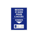 SIGNALETIQUE.BIZ FRANCE - PANNEAU DE SIGNALISATION APPEL RAMPE D'ACCES + SONNETTE INTÉGRÉE (G1110) - PLASTIQUE PVC 1,5 MM - 150 X 210 MM - PLASTIQUE