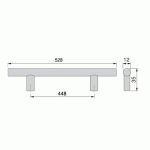 POIGNÉE DE MEUBLE ORLANDO - ENTRAXE 448 MM - 1 POIGNÉE EMUCA