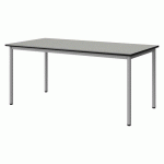 TABLE MALIBU 160X80 T5 4P STRA ISOS GRIS 1400/NOIR GRIS 9006