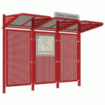 ABRI BUS CONVIVIALE 3 M FOND ACIER ROUGE 3004 - PROCITY