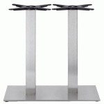 PIED DE TABLE TIFFANY HT 73 CM DOUBLE COLONNE - INOX SATINÉ - S-CAB