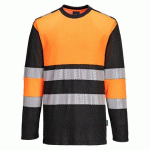 PORTWEST PW312 PW3 T-SHIRT HI-VIS CLASSE 1 L/S ORANGE/NOIR - TAILLE XXXL