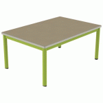 TABLE CARÉLIE MOB 120X80 T2 STR POLY. HM. BEIGE/VERT AC - MOBIDECOR