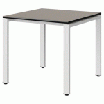 TABLE MALIBU 80X80 T5 SOUDÉ STR GRIS U727/NOIR BLC 9016