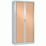 ARMOIRE PORTES RIDEAUX ALU HÊTRE 180 X 90 CM