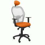 CHAISE JORQUERA EN MAILLE GRISE AVEC APPUI-TÊTE FIXE ET ASSISE BALI - NARANJA