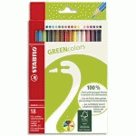 CRAYON DE COULEUR GREENCOLORS, ÉTUI CARTON DE 18 - LOT DE 3