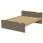 LIT IDENTITÉ SOMMIER AGGLO 140X190 FORME DÉCO ARGENT/BRUN - MANUTAN COLLECTIVITÉS