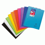 LOT DE 5 - CAHIER RELIURE INTÉGRALE ENVELOPPANTE KOVERBOOK A4+ 160 PAGES LIGNÉ SANS MARGE DÉTACHABLES PERFORÉ 4 TROUS COUVERTURE POLYPROPYLÈNE TRANSPARENT - ASSORTIS