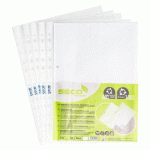 POCHETTES PERFORÉES SECO A4 POLYPROPYLÈNE GRAINÉE 8/100E - SACHET DE 50