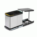 POUBELLE DE RECYCLAGE POUR CUISINE - 2 X 12 L - INOX - FIXATION AU SOL EMUCA