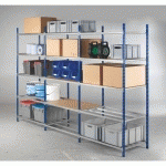 RAYONNAGES INDUSTRI’PRO ÉLÉMENT DÉPART H 200 X L 129 X P 50 CM TÔLE D