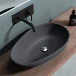 LAVABO VASQUE À POSER GRIS NOIR ANTHRACITE MAT 60CM LAVE MAIN COLOSSUM-809A 59,8X36X14CM - GRIS NOIR MAT - SOGOOD