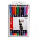 STABILO POCHETTE DE 8 FEUTRES POUR RÉTROPROJECTION POINTE MOYENNE ENCRE PERMANENTE ASSORTIS