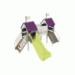 STRUCTURE FRIPOUNETTE MINI-PONT- ACIER - PLATINES - POLY - GRIS/PRUNE-WIKI CAT - MANUTAN COLLECTIVITÉS