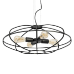 EULUNA SUSPENSION EPALI ABAT-JOUR CAGE, 4 LAMPES, NOIRE