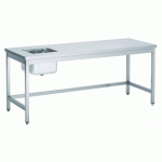 TABLE DU CHEF SOUDÉE EN INOX 1 BAC À GAUCHE 700 X 1600 MM