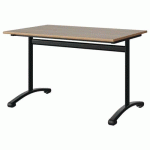 TABLE MALIBU 120X80 T6 DL STRA ALAISÉ CHÊNE 1146/NOIR 9005 - MANUTAN EXPERT