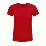 TEE-SHIRT PERSONNALISABLE FEMME COTON ORGANIQUE BIO JERSEY 150 ROUGE