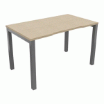 BUREAU ASTRO ARCHE DROIT ÉCHANCRÉ 120 X 70 CHÊNE FIL /ALU - BURONOMIC