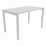 BUREAU DROIT ASTRO ARCHE PIED RÉGLABLE 140X80 BLANC/BLANC - BURONOMIC