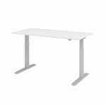 BUREAU ÉLECTRIQUE SÉRIE XMKA 160CM BLANC/ALU - HAMMERBACHER