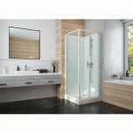 CABINE DE DOUCHE 70X70 CM IZIGLASS 2 ACCÈS DE FACE PORTES BATTANTES LEDA