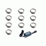 KIT DE 10 SPOTS LED POUR TERRASSE - D60 CM - 1,5W - 110 LM - SIROS OWLIA